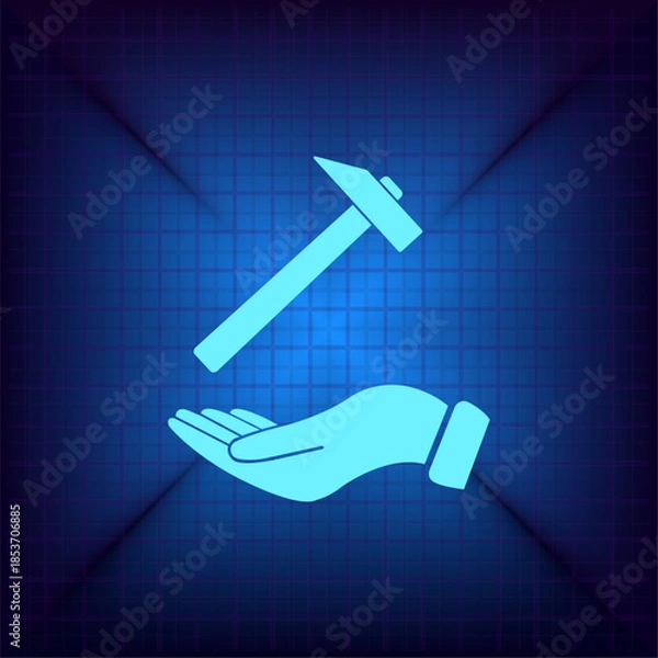 Obraz Vector illustration on a blue background