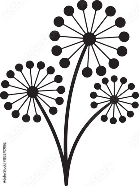 Obraz Three dandelions in bloom