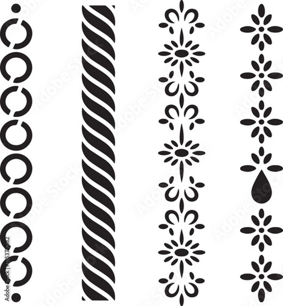 Obraz Black and white geometric patterns
