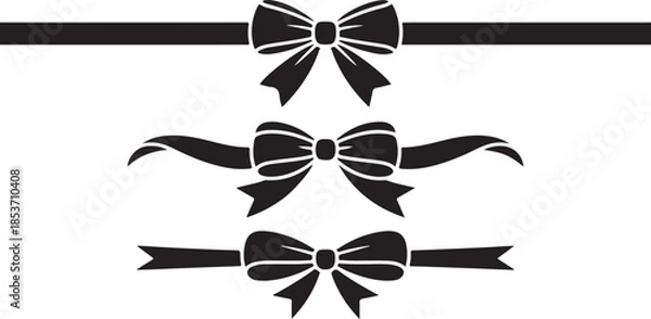 Obraz Three elegant black bows