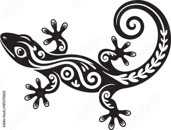 Obraz Stylized gecko tattoo design