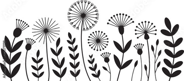 Obraz Abstract floral silhouettes