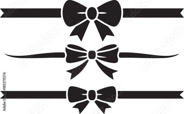 Obraz Three black bows on ribbons