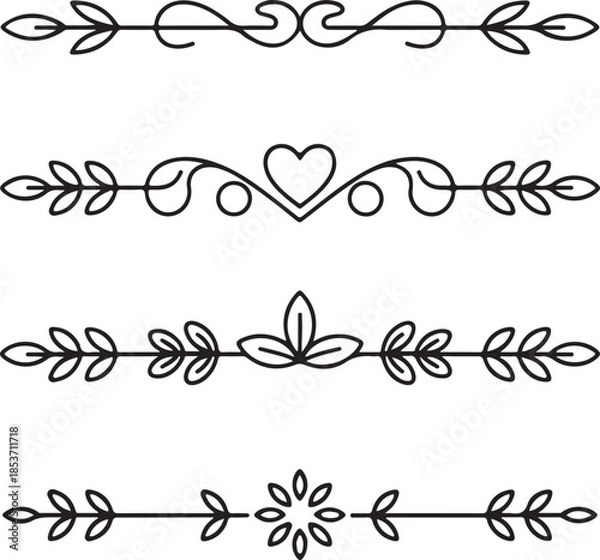 Obraz Elegant floral dividers