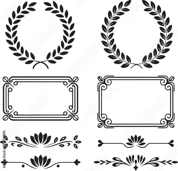 Fototapeta Decorative vector frames and borders