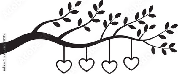 Obraz Branch with hearts