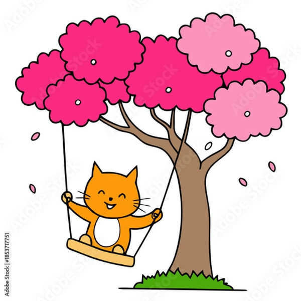 Obraz cat and tree