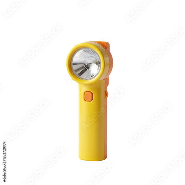 Obraz Yellow and orange handheld flashlight with bright beam