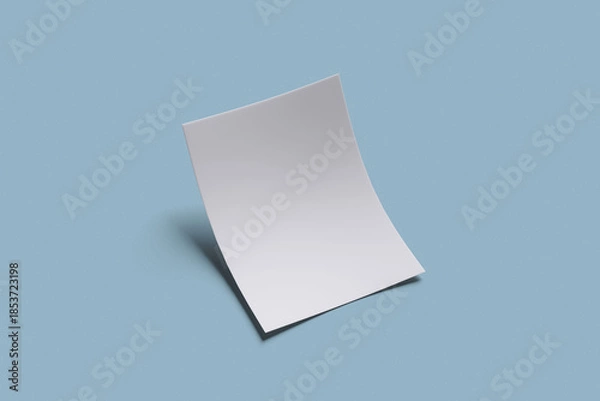 Obraz A5 flyer for mockup with blue background