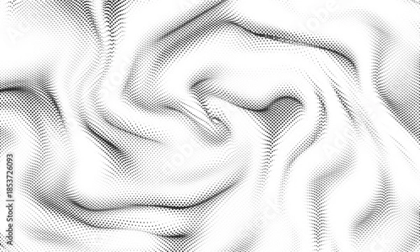 Obraz Abstract halftone pattern texture black dots organic fluid shapes. Vector overlay background