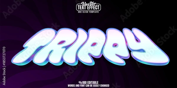 Obraz Trippy editable text effect, customizable psychedelic and abstract 3d font style