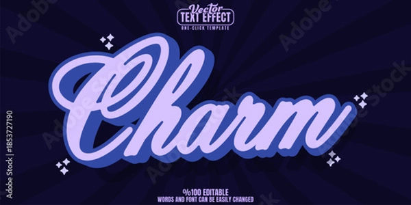 Obraz Cute editable text effect, customizable retro and kawaii 3d font style