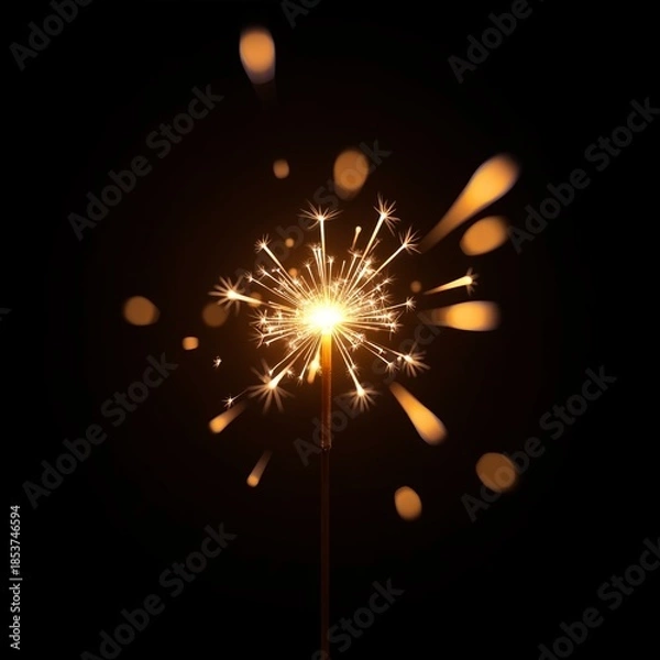 Obraz Sparkler creating bright sparks against a dark background  