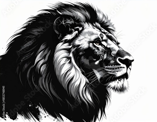 Fototapeta lion head isolated