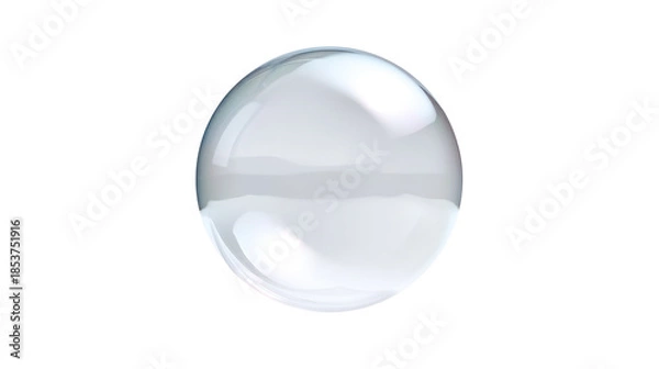 Fototapeta Floating translucent soap bubble isolated