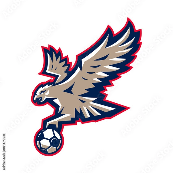 Obraz Eagle fly with ball logo design