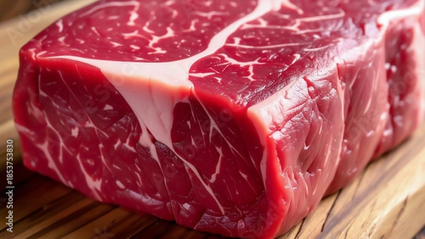Obraz Raw Lab-Grown Marbled Beef Steak