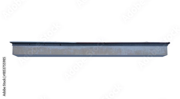 Fototapeta Concrete ceiling beam, covered with snow, horizontal. On isolated transparent background.