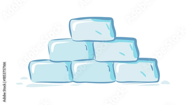 Fototapeta Stack of ice cubes