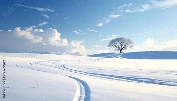 Obraz Snowy minimalist winter day