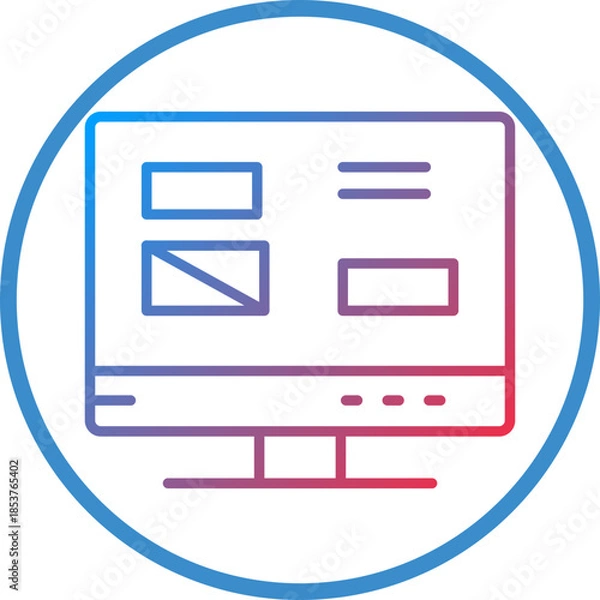 Obraz Mockup Design Line Icon Style