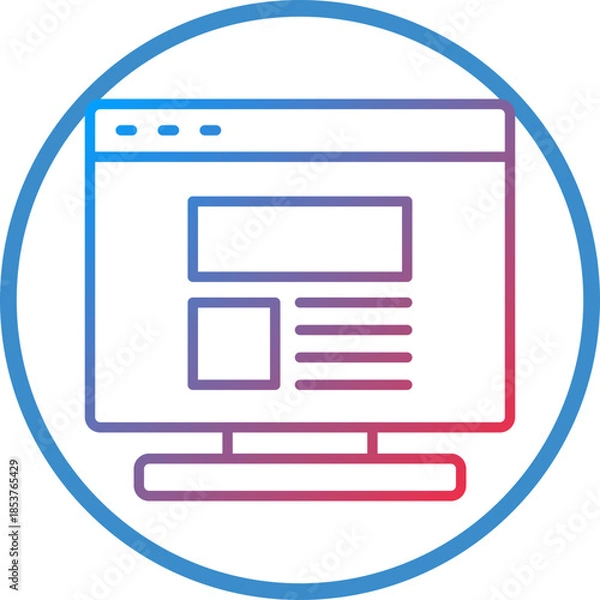 Obraz Web Layout Line Icon Style