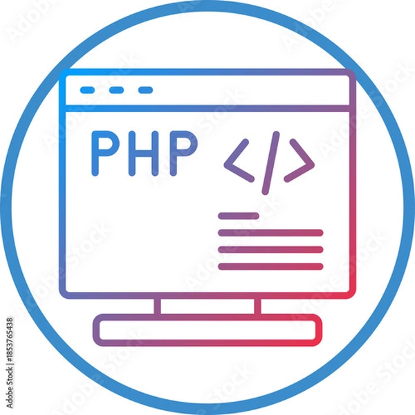Obraz PHP Coding Line Icon Style