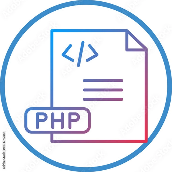 Obraz PHP File Line Icon Style