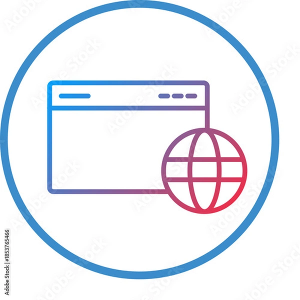 Obraz Browser line icon style