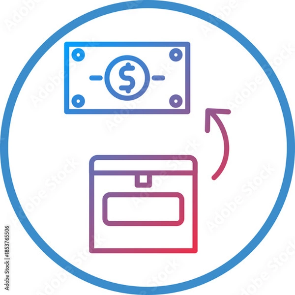 Obraz Cash on Delivery Line Icon Style