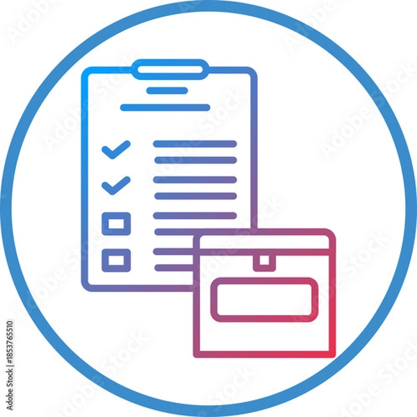 Obraz Parcels Checklist Line Icon Style