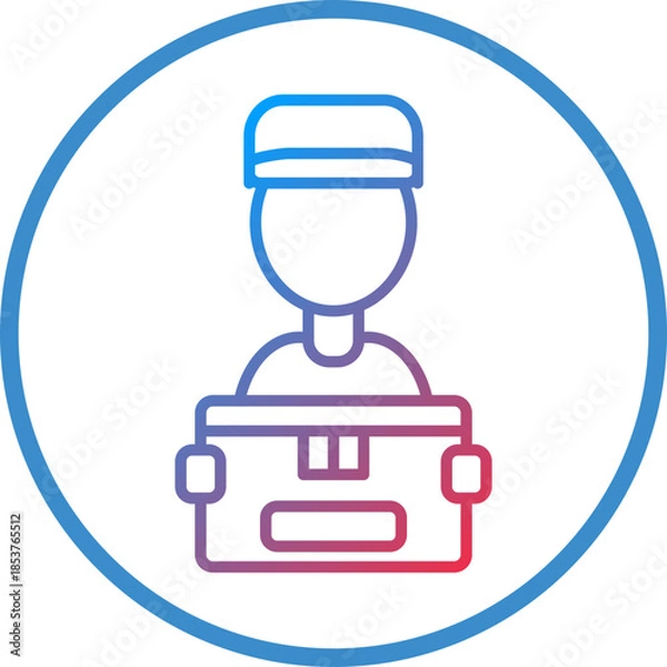 Obraz Courier Man Line Icon Style