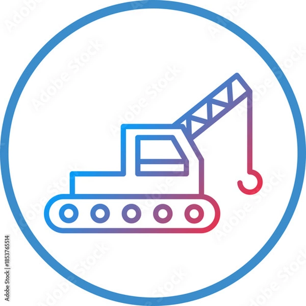 Obraz Crane Machine Line Icon Style