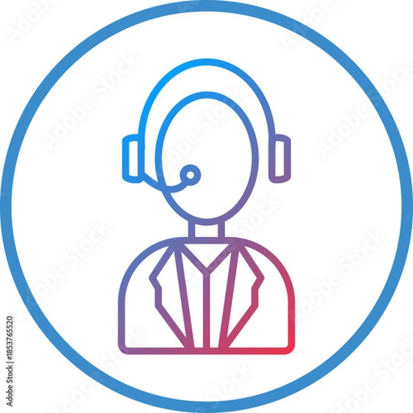 Obraz Customer Service Line Icon Style