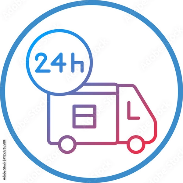 Obraz  Hours Delivery Line Icon Style