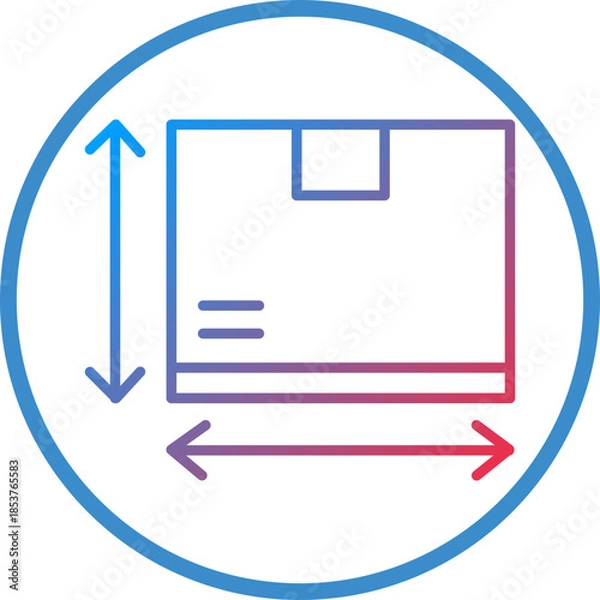 Obraz Parcel Size Line Icon Style