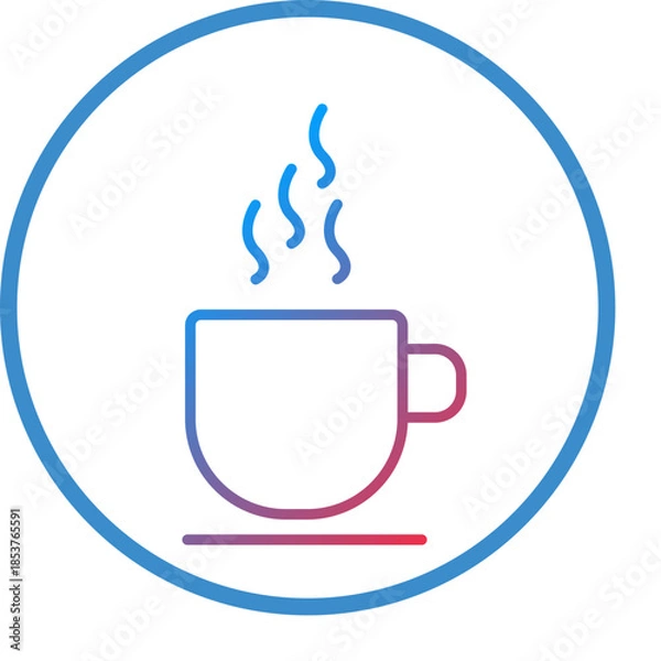 Obraz Coffee Cup line icon style