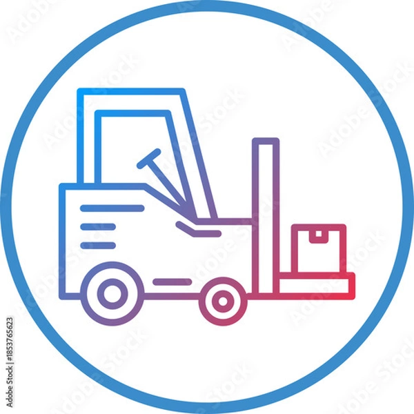 Obraz Forklift Line Icon Style
