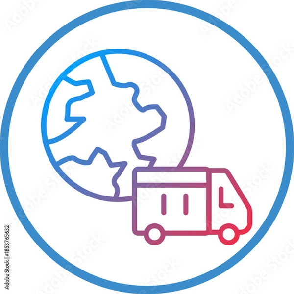 Obraz Global Delivery Line Icon Style
