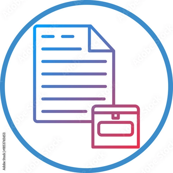 Obraz Delivery Note Line Icon Style