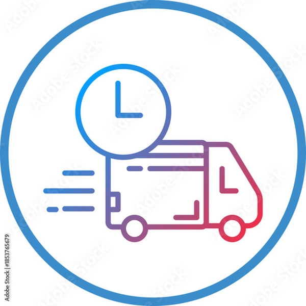 Obraz Fast Delivery Line Icon Style