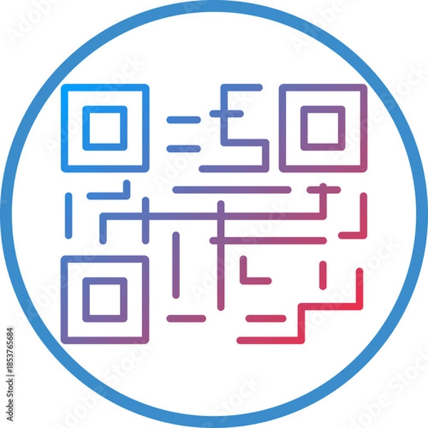 Obraz Package QR Code Line Icon Style