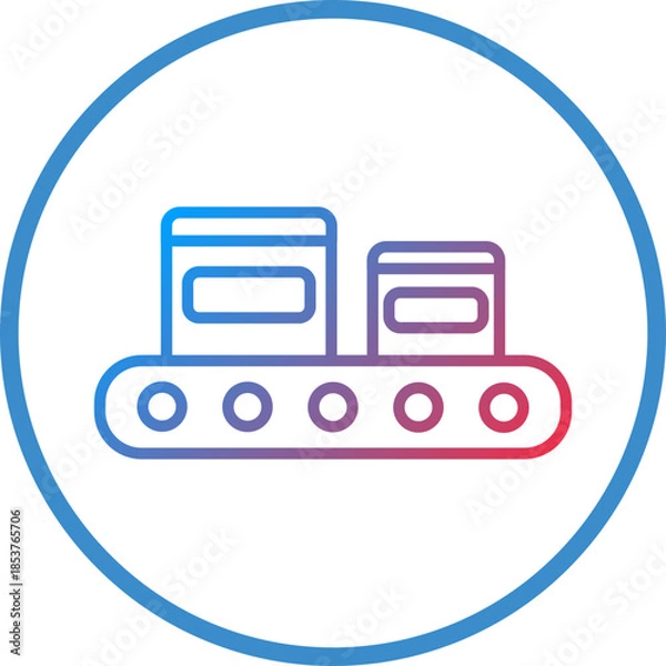 Obraz Packaging Line Icon Style