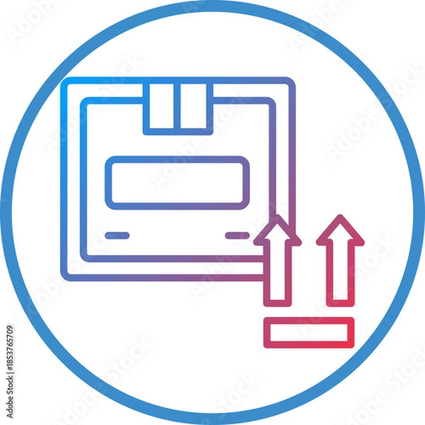 Obraz Package Side Up Line Icon Style