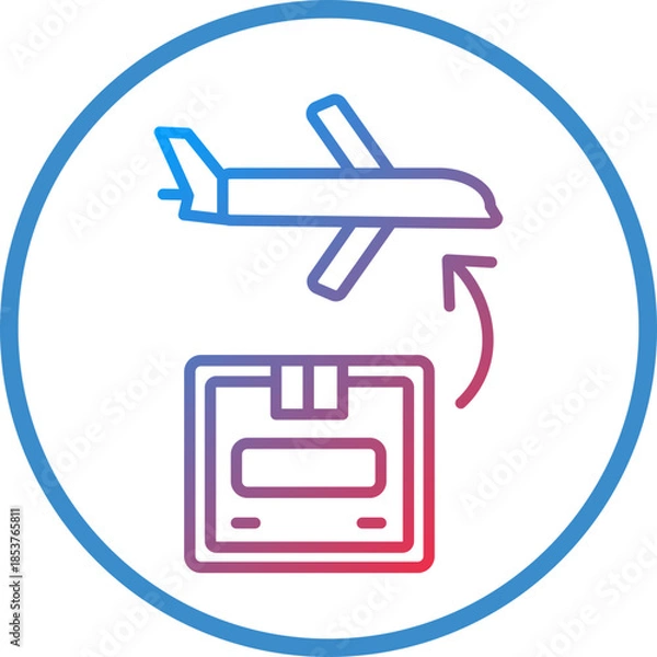 Obraz Airplane Delivery Line Icon Style
