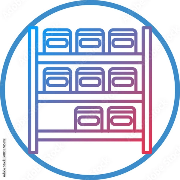 Obraz Package Shelves Line Icon Style