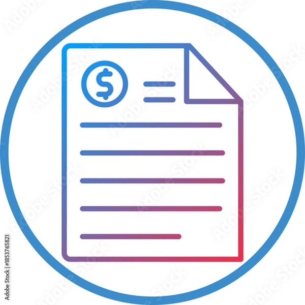 Obraz Bill Line Icon Style