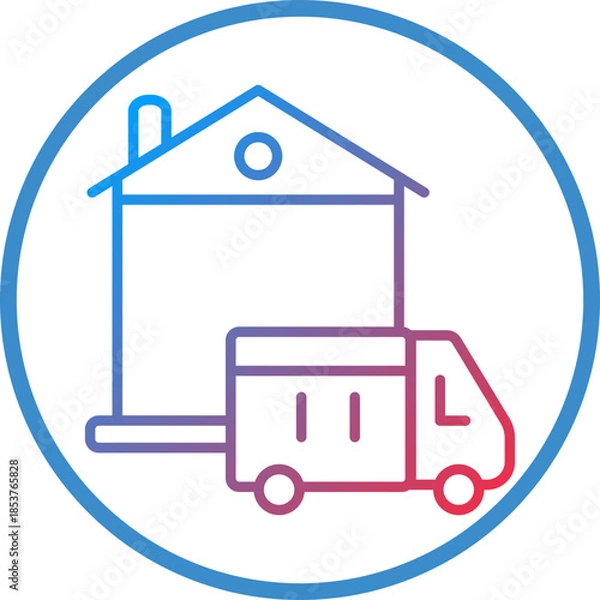 Obraz Home Delivery Line Icon Style