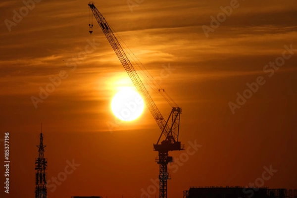 Obraz 早朝のクレーン_737