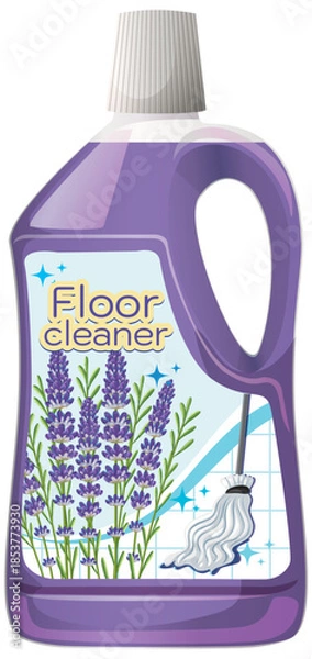 Obraz Lavender Scented Floor Cleaner Bottle Vector Illustration